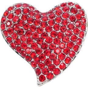 Gyn&Joy Silvery Tone Austrian Crystal Love Valentine Heart Brooch Pin BZ264
