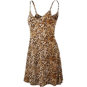 Lock and Love Women's V Neck Spaghetti Strap Cami Tunic Short Slip Dress - Made in USA