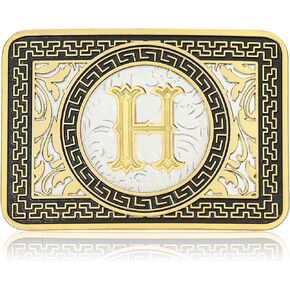 Western Belt Buckle Initial Letters ABCDEFG to Z Cowboy Rodeo Belt Buckles for Men Women Cowboy Cowgirl