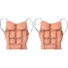 2pcs Muscle Suits Makeup Fancy Dress Mucle Suit Men Fake Muscle Fake Abs Fake Muscle Men Muscle Suit Men Muscle Prop Costumes for Men Artificial Fake Muscle Clothing Man Chest Pad