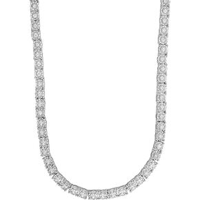 La4ve Diamonds Tennis Necklaces for Women - 2.00 Carat Prong Set Miracle Plated Round-cut Diamond Tennis Necklace (J-K, I3) in Sterling Silver | Jewelry for Her | Gift Box Included