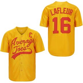 Men's #16 Peter Lafleur Average Joes Dodgeball Jersey Dodgeball Hip Hop Movie Baseball Jerseys