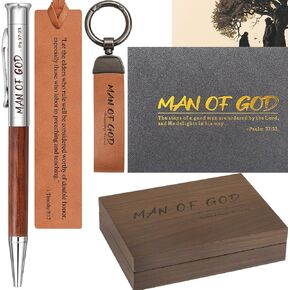 BDJBXK Man of God, Unique Pastor Appreciation Gifts for Men, Mens Gifts Sets, Catholic Gifts, Teacher Pens, Religious Gifts for Men, Return Gift, Christian Gifts for Men Dad, Keychain Pen, Regalo…