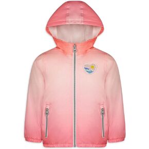 LONDON FOG Girls Zip Front Lightweight Hooded Rain Jacket