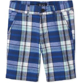 The Children's Place Big Boys' Plaid Chino Shorts