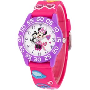 Disney Minnie Mouse Kids' Plastic Time Teacher Analog Quartz 3D Strap Watch