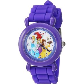 DISNEY Princess Kids' Plastic Time Teacher Analog Quartz Silicone Strap Watch