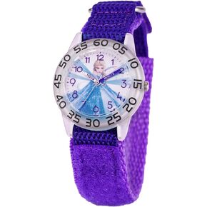 Disney Frozen Kids' Plastic Time Teacher Analog Quartz Nylon Strap Watch