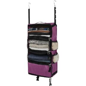 ELEZAY Hanging Packing Cubes All in One Ultra-Light Travel Shelves Portable Compression Organizer Bag Essentials for Carry-on Luggage Suitcase Closet Wardrobe Accessories Small, Armygreen