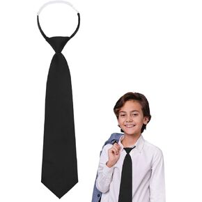 Boys Ties, Boys Black/Red Tie, Clip on Tie for Boys Girls, Pre-tie Kids Ties for Boys 8-16