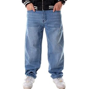 LUOBANIU Men's Baggy Jeans Hip Hop Jeans Loose fit 90s Vintage Cargo Pants Baggy Fit Fashion Dance Skater Skateboard Pants