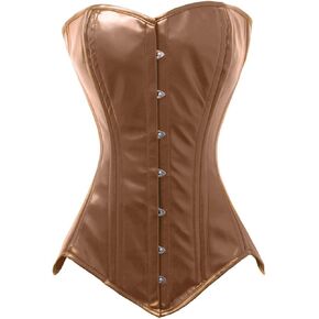Luvsecretlingerie Heavy Duty 26 Double Steel Boned Waist Training LEATHER Long Torso Overbust Tight Shaper Corset #8151 in Saudi Arabia