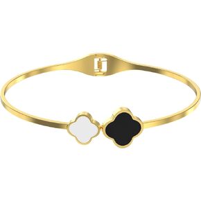Bijou & Bling Gold Clover Bracelet- Four Leaf Clover Bracelet Gold- Flower Bracelet