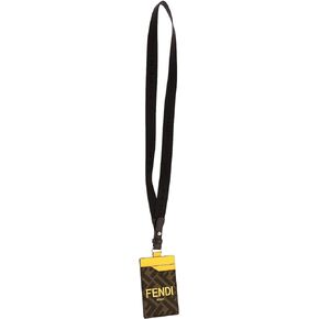 FENDI Zucca Canvas Cardholder Lanyard