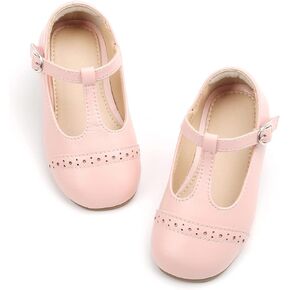 THEE BRON Girl's T-Strap Flats Toddler/Little Kid Ballet Mary Jane Party Dress Shoes