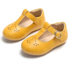 THEE BRON Girl's T-Strap Flats Toddler/Little Kid Ballet Mary Jane Party Dress Shoes