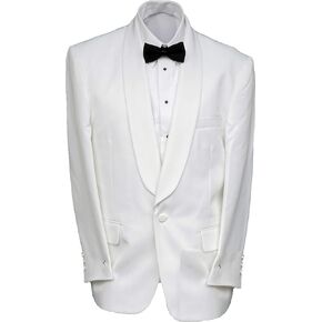 Mens Vintage Classic Shawl Collar White Dinner Jacket one Button Broadway Tuxmakers New