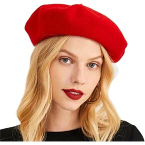 Classy French Hats, Solid Color Classic Beanie Winter Cap, Beret Hats for Women Fashionable- Classic Stretchable Wool French