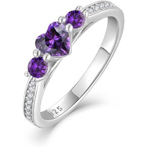 Engagement Wedding Band Ring 925 Sterling Silver Eternity Ring Birthstone Stackable Rings for Women Size 5-10