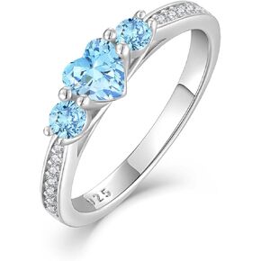 Engagement Wedding Band Ring 925 Sterling Silver Eternity Ring Birthstone Stackable Rings for Women Size 5-10