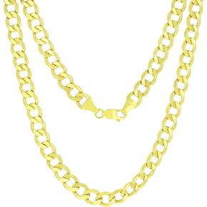 Nuragold 10k Yellow Gold 8mm Cuban Curb Link Chain Necklace, Mens Jewelry 20" 22" 24" 26" 28" 30"