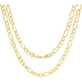 Nuragold 10k Yellow Gold 8mm Thick Solid Figaro Chain Link Necklace, Mens Jewelry 18" 20" 22" 24" 26" 28" 30"