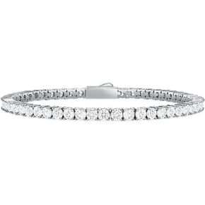 3 to 10 Carat Moissanite Tennis Bracelet for Women I 925 Sterling Silver Bracelet I 7 Inches Long Bracelet (G-H, VS, cttw, DEW) 4-Prong Setting Made in USA
