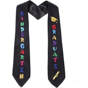 Jowxsx Black Kids Graduation Stole Sash Preschool Graduate Printed Graduation Sash Unisex Preschool Graduation Stole Kindergarten Graduate Decoration