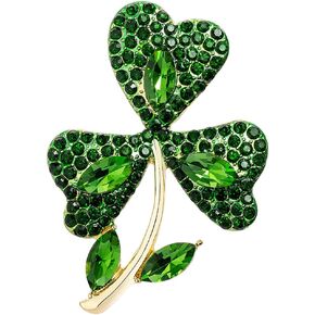 Vanjewnol St Patricks Day Pins, Shamrock Brooches and Pins for Women, Shamrock Brooch Pins, Clover Pins, B04A
