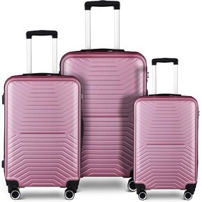 HomSof 3 Luggage Suit Case Piece Sets, Abs Hardshell Suitcase with Spinner Wheel Lightweight TSA Lock in Kuwait