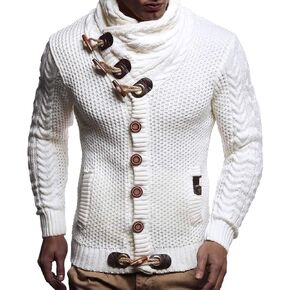 Leif Nelson Men's Knitted Turtleneck Jacket - Winter Cardigan Sweaters for Men in Saudi Arabia