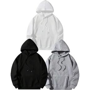 SOLY HUX Men's 3 Piece Hoodies Drawstring Long Sleeve Solid Pullover Sweatshirt with Pocket in Saudi Arabia
