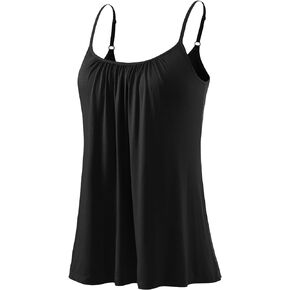 Kniffi Womens Camisole Tank Top Built in Bra Cami Pleated Loose Fit Camisole Adjustable Strap S-XXXXL