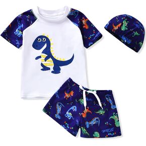 Little Boys Rashguard 3 Pieces Swimsuit Set UPF 50+