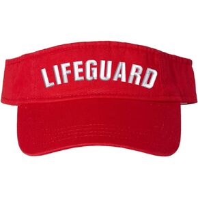 Red Lifeguard Visor Hat | Professional Uniform Pool Sun Beach Rescue Guard Brim Cap for Men & Women