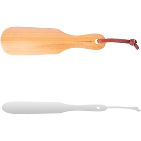 VALENTINO GAREMI Shoehorn 7 inches Classic Design - Willow Wood Genuine - Light & Practical with Leather String - Made in India
