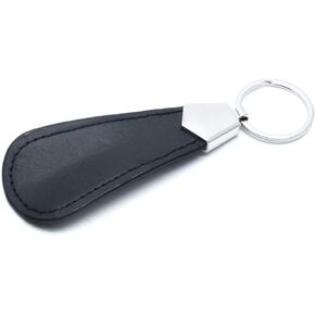 Yoohey Portable Travel Stainless Steel Shoe Horn with Key Chain Ring, Black