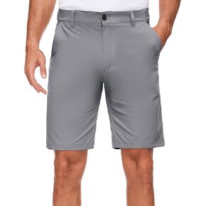 PULI Men's Golf Shorts Stretch Casual Dress 10 Inch Inseam Lightweight Quick Dry Waterproof Hiking Shorts with Pockets