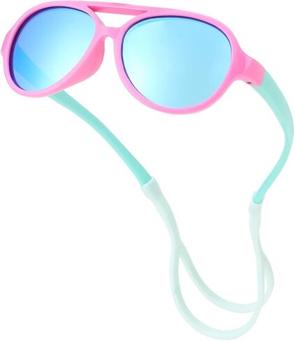 Pro Acme Polarized TPEE Durable Aviator Kids Sunglasses for Boys Girls Soft Rubber Flexible Frame Protective Eyewear Age 3-8 in Saudi Arabia