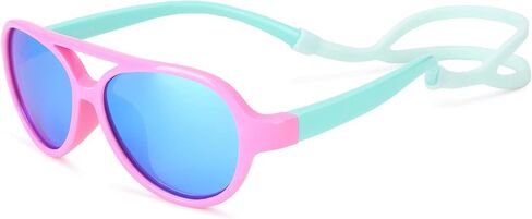 Pro Acme Polarized TPEE Durable Aviator Kids Sunglasses for Boys Girls Soft Rubber Flexible Frame Protective Eyewear Age 3-8 in Saudi Arabia