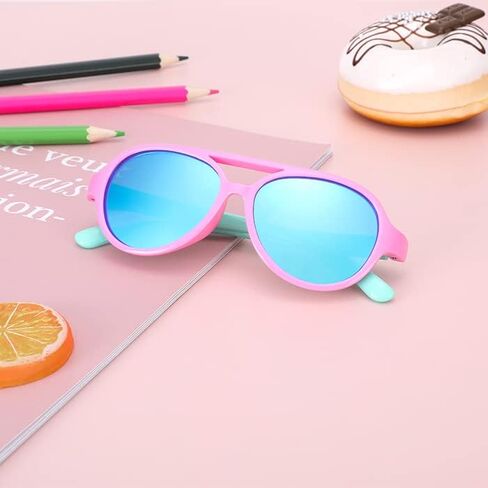 Pro Acme Polarized TPEE Durable Aviator Kids Sunglasses for Boys Girls Soft Rubber Flexible Frame Protective Eyewear Age 3-8 in Saudi Arabia