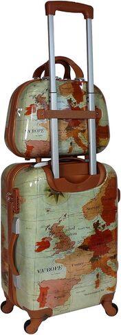 World Traveler Europe (Set of 4-Piece) Spinner Luggage Set with TSA Lock, Brown,Zippered Divider in Saudi Arabia
