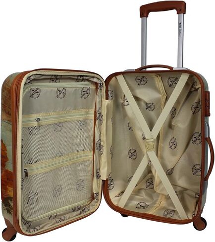 World Traveler Europe (Set of 4-Piece) Spinner Luggage Set with TSA Lock, Brown,Zippered Divider in Saudi Arabia