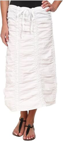 XCVI Stretch Poplin Double Shirred Panel Skirt in Saudi Arabia