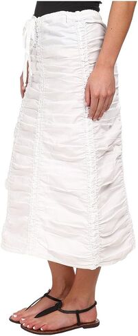 XCVI Stretch Poplin Double Shirred Panel Skirt in Saudi Arabia