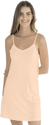 فستان كامل زلات بلون الخوخ العاري - زلات من قطن الخيزران الأكثر راحة للسيدات - مقاس متوسط ​​إلى كبير in Kuwait