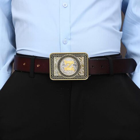 Western Belt Buckle Initial Letters ABCDEFG to Z Cowboy Rodeo Belt Buckles for Men Women Cowboy Cowgirl in Saudi Arabia