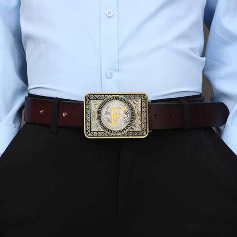 Western Belt Buckle Initial Letters ABCDEFG to Z Cowboy Rodeo Belt Buckles for Men Women Cowboy Cowgirl in Saudi Arabia