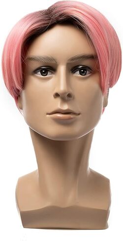 FESTIVAL PARTY Blonde Super Star Short Wig, for Men and Women, Heat Resistant Fiber Synthetic, Costume Halloween Cosplay and Party in Saudi Arabia