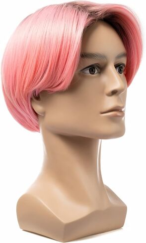 FESTIVAL PARTY Blonde Super Star Short Wig, for Men and Women, Heat Resistant Fiber Synthetic, Costume Halloween Cosplay and Party in Saudi Arabia